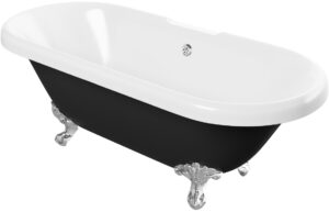 Rockingham Freestanding 1690x740x620mm 2TH Bath w/Feet - Black