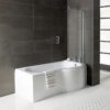 P-Shape 1700x700-850x410mm 0TH Shower Bath  Panel & Screen (RH)