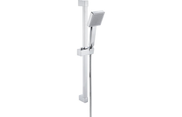 Ashby Square Slider Rail Kit & Single Mode Handset - Chrome
