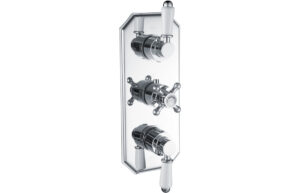Beverley Traditional Lever Thermostatic Two Outlet Shower Valve - Chrome