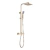 Square Thermostatic Bar Mixer w/Riser Kit - Brushed Brass
