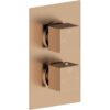 Ashby Thermostatic Single Outlet Twin Shower Valve - Brushed Bronze