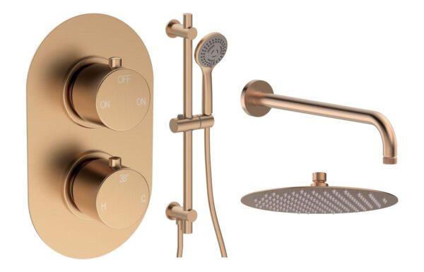 Grove Round Shower Valve & Kit Pack 3 - Brushed Bronze