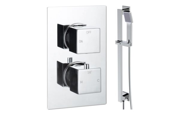 Ashby Square Shower Valve & Kit Pack 2 - Chrome