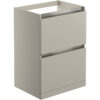 Stevenage 600mm 2 Drawer Floor Standing Basin Unit (No Top) - Matt Latte