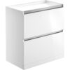 Stevenage 800mm 2 Drawer Floor Standing Basin Unit (No Top) - White Gloss