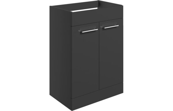 Malvern 590mm Floor Standing 2 Door Basin Unit (No Top) - Anthracite Gloss