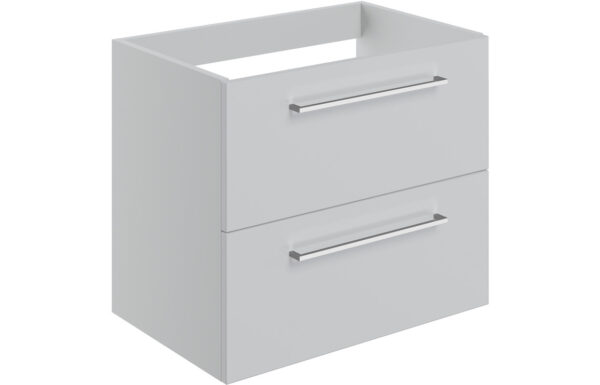 Malvern 590mm Wall Hung 2 Drawer Basin Unit (No Top) - Grey Gloss