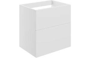 Cuffley 590mm Wall Hung 2 Drawer Basin Unit (No Top) - Matt White