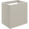 Cuffley 590mm Wall Hung 2 Drawer Basin Unit (No Top) - Matt Latte