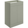 Cuffley 590mm Floor Standing 2 Door Basin Unit (No Top) - Matt Olive Green