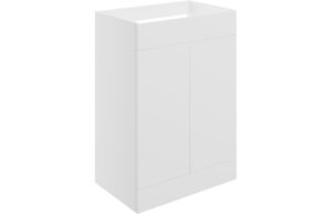 Cuffley 590mm Floor Standing 2 Door Basin Unit (No Top) - Matt White