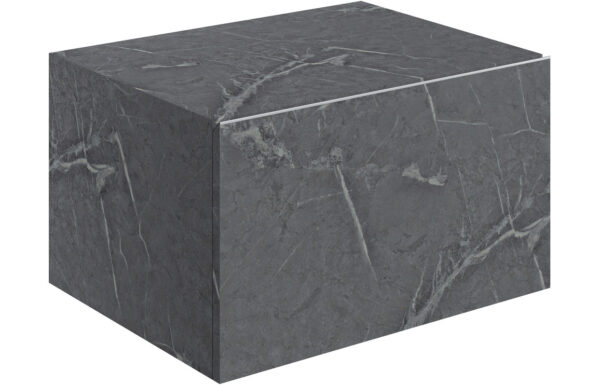 Aston 600mm Wall Hung Storage Drawer - Grey Marble