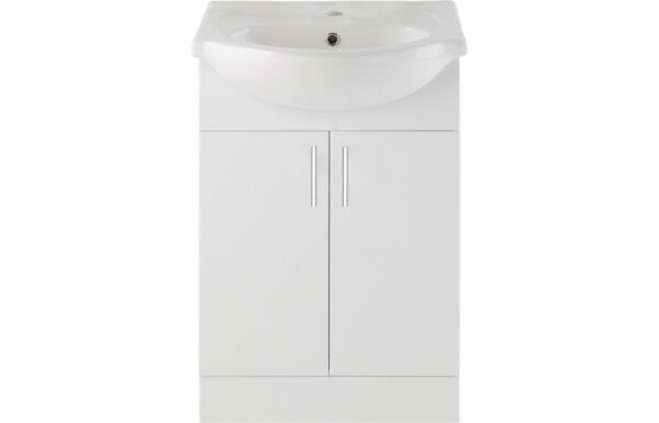 Stotfold 655mm Basin Unit & Basin - White Gloss