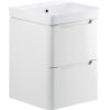 Hertford 500mm 2 Drawer Wall Hung Cloakroom Basin Unit - White Gloss