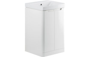 Hertford 500mm 2 Door Floor Standing Cloakroom Basin Unit - White Gloss