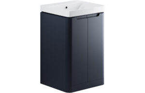 Hertford 500mm 2 Door Floor Standing Cloakroom Basin Unit - Matt Indigo