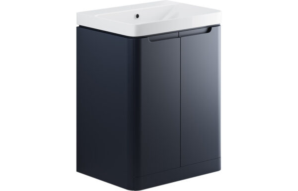 Hertford 605mm 2 Door Floor Standing Basin Unit - Matt Indigo