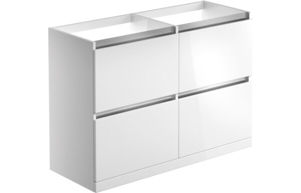 Stevenage 1200mm Floor Standing Basin Unit Run (No Top) - White Gloss