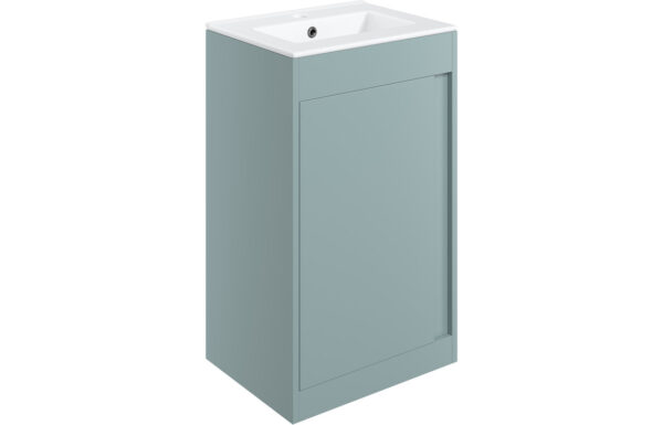 Welwyn 510mm Floor Standing Unit Inc. Basin - Matt Sea Green