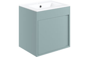 Welwyn 510mm Wall Hung Unit Inc. Basin - Matt Sea Green