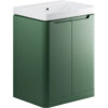 Hertford 605mm 2 Door Floor Standing Basin Unit - Matt Sage Green