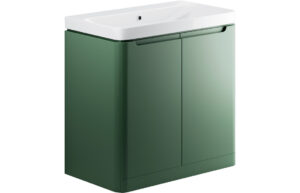 Hertford 805mm 2 Door Floor Standing Basin Unit - Matt Sage Green