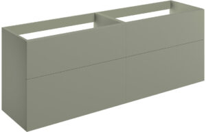Cuffley 1180mm Wall Hung 4 Drawer Basin Unit (No Top) - Matt Olive Green