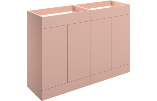 Cuffley 1180mm Floor Standing 4 Door Basin Unit (No Top) - Matt Antique Rose