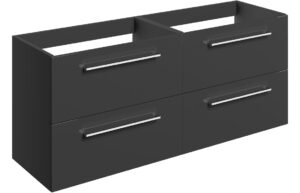 Malvern 1180mm Wall Hung 2 Drawer Basin Unit Run (No Top) - Anthracite Gloss