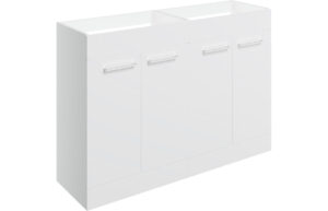 Malvern 1180mm Floor Standing 2 Door Basin Unit Run (No Top) - White Gloss