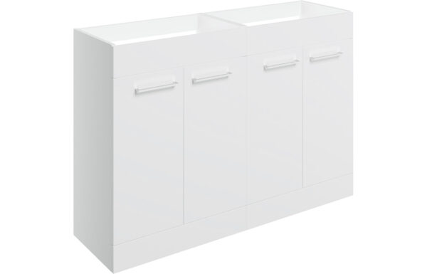Malvern 1180mm Floor Standing 2 Door Basin Unit Run (No Top) - White Gloss