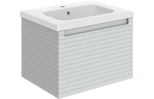Hatfield 615mm Wall Hung 1 Drawer Basin Unit & 1TH Basin - Matt Mineral Grey