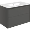 Harpenden 815mm Wall Hung 2 Drawer Basin Unit & 1TH Thin Edge Basin - Matt Clay
