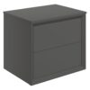 Harpenden 600mm Wall Hung 2 Drawer Basin Unit & Top - Matt Clay