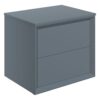 Harpenden 600mm Wall Hung 2 Drawer Basin Unit & Top - Matt Storm Blue