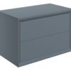 Harpenden 800mm Wall Hung 2 Drawer Basin Unit & Top - Matt Storm Blue