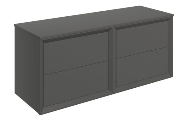 Harpenden 1200mm Wall Hung 4 Drawer Basin Unit Run & Top - Matt Clay