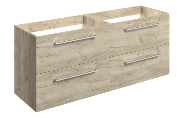 Malvern 1180mm Wall Hung 2 Drawer Basin Unit Run (No Top) - Oak