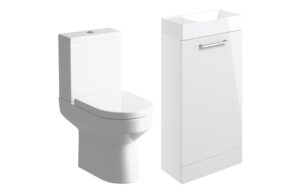 Malvern 410mm F/S Basin Unit & C/C Toilet Pack - White Gloss