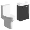 Malvern 410mm W/H Basin Unit & C/C Toilet Pack - Anthracite Gloss