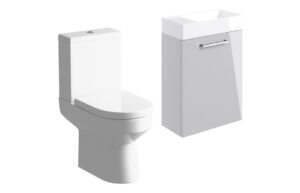 Malvern 410mm W/H Basin Unit & C/C Toilet Pack - Grey Gloss