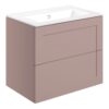 Benington 615mm Wall Hung 2 Drawer Basin Unit & Basin - Matt Peony