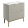 Datchworth 815mm Floor Standing 2 Drawer Basin Unit & Basin - Matt Oat