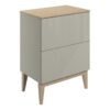 Datchworth 610mm Floor Standing 2 Drawer Basin Unit & Maple Oak Effect Worktop - Matt Oat