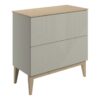 Datchworth 810mm Floor Standing 2 Drawer Basin Unit & Maple Oak Effect Worktop - Matt Oat