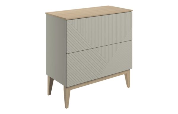 Datchworth 810mm Floor Standing 2 Drawer Basin Unit & Maple Oak Effect Worktop - Matt Oat
