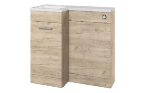 Baldock 900mm F/S L-Shape Pack & Basin (LH) - Oak