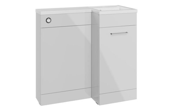 Baldock 900mm F/S L-Shape Pack & Basin (RH) - Grey Gloss