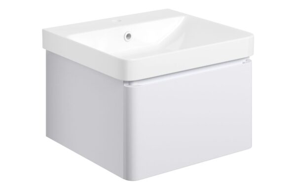 Meredith 500mm Wall Hung 1 Drawer Basin Unit & Basin - Matt White